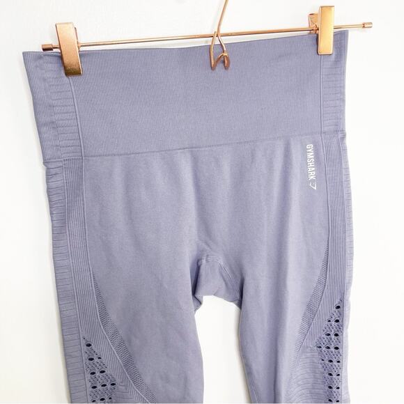 GYMSHARK Energy Seamless Steel Blue Compression Leggings Size Small - Picture 3 of 6